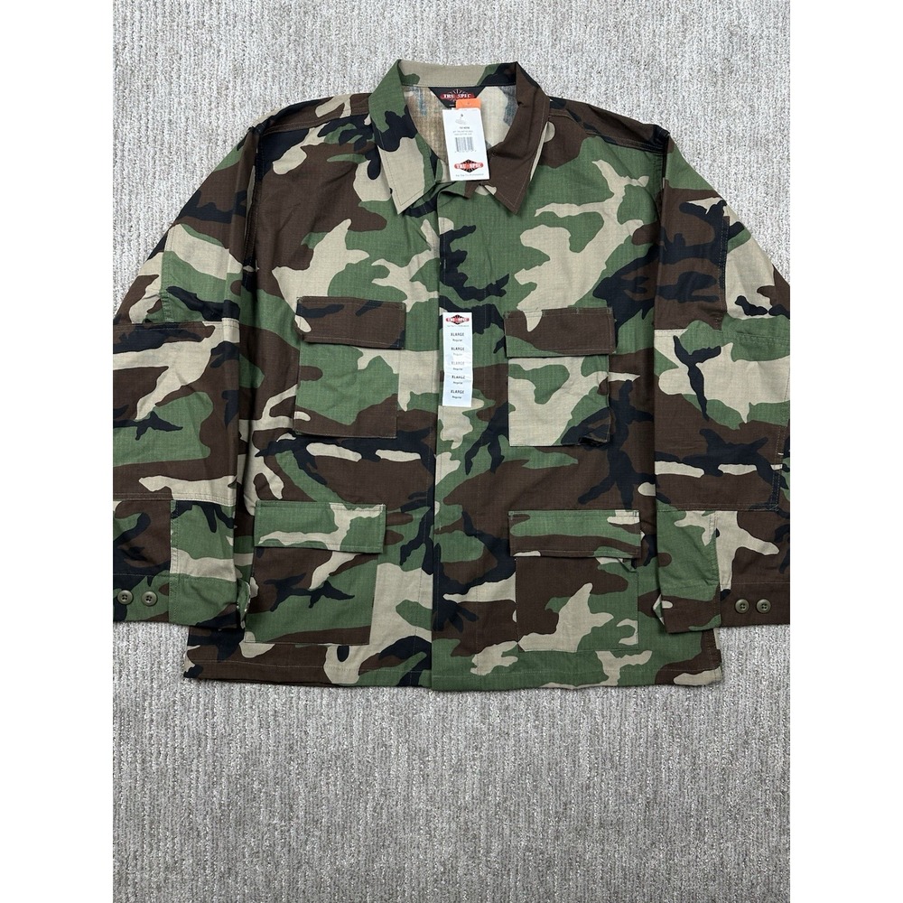 GI Spec Woodland Camo BDU Shirt Cotton M81 4 Pocket Hot Weather Shirt - Size XL